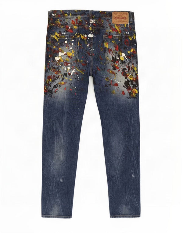 Ανδρικό Dsquared2 Slim Jeans IT 50 Large W40 L32 Βαμβακερό σε μπλε φλύκταινες