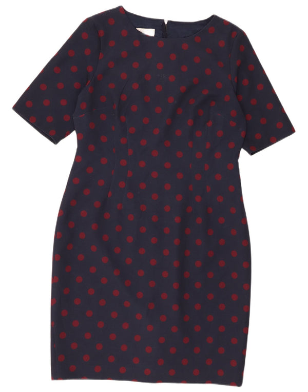 Γυναικείο φόρεμα με θήκη Hobbs UK 14 Medium Navy Blue Spotted Polyester