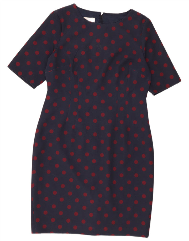 Γυναικείο φόρεμα με θήκη Hobbs UK 14 Medium Navy Blue Spotted Polyester