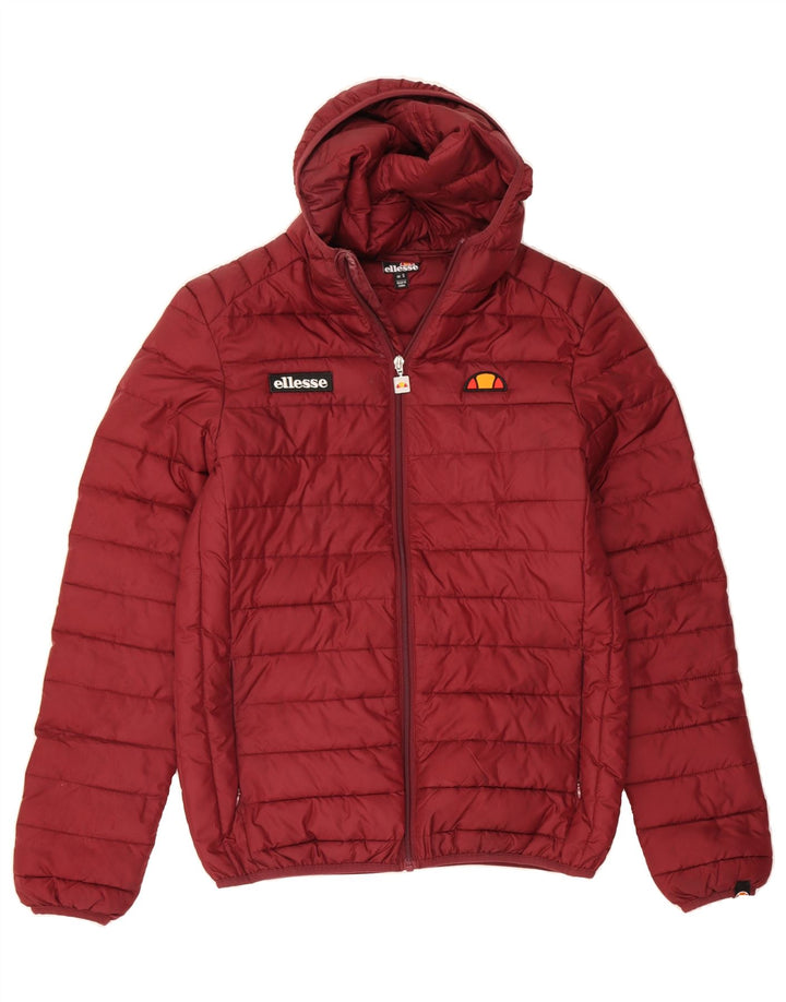 ELLESSE Womens Hooded Padded Jacket UK 10 Small Burgundy Polyester Vintage Ellesse and Second-Hand Ellesse from Messina Hembry 