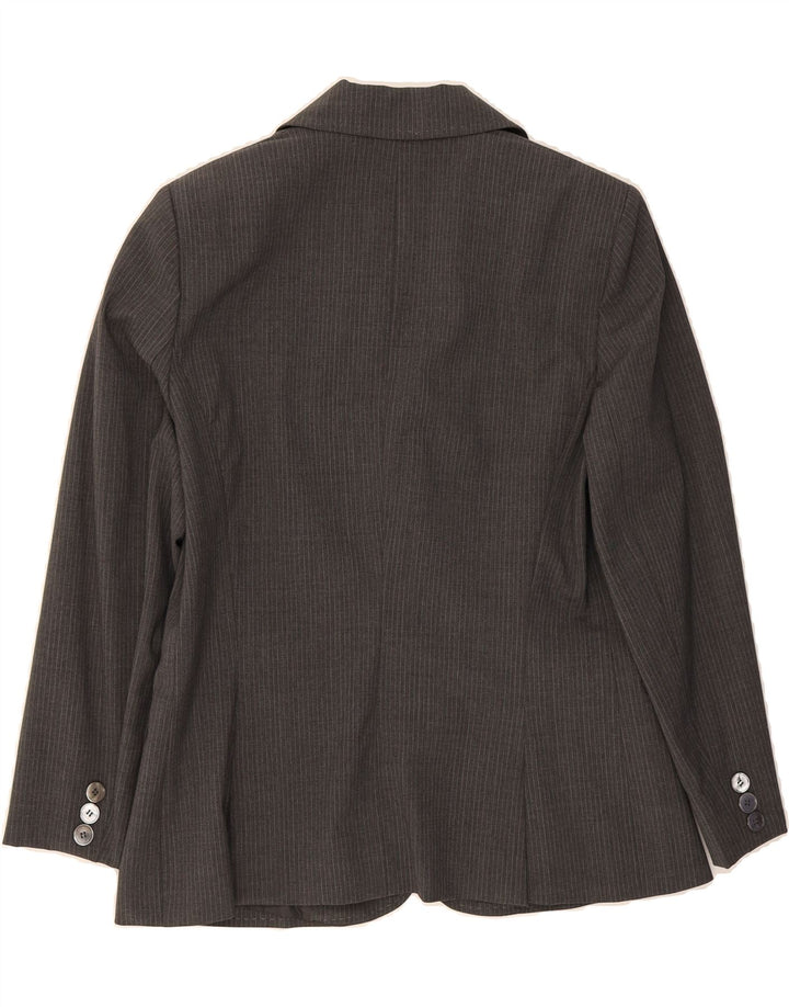 LUISA SPAGNOLI Womens 2 Button Blazer Jacket IT 46 Large Grey Pinstripe Vintage Luisa Spagnoli and Second-Hand Luisa Spagnoli from Messina Hembry 
