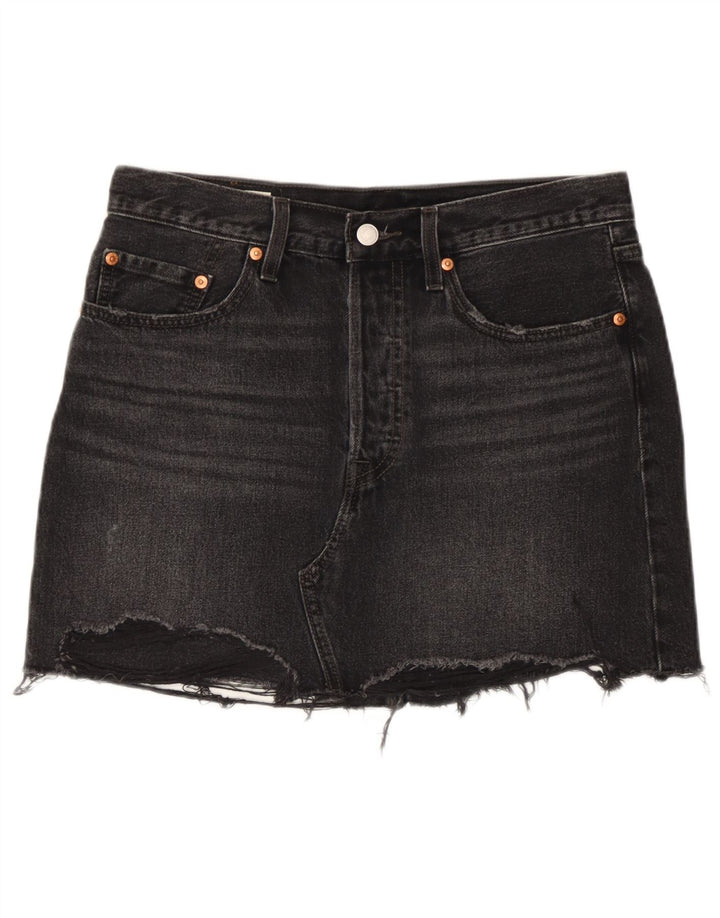 Levi's Γυναικεία Τζιν Μίνι Φούστα W28 Μεσαία Μαύρη Βαμβακερή