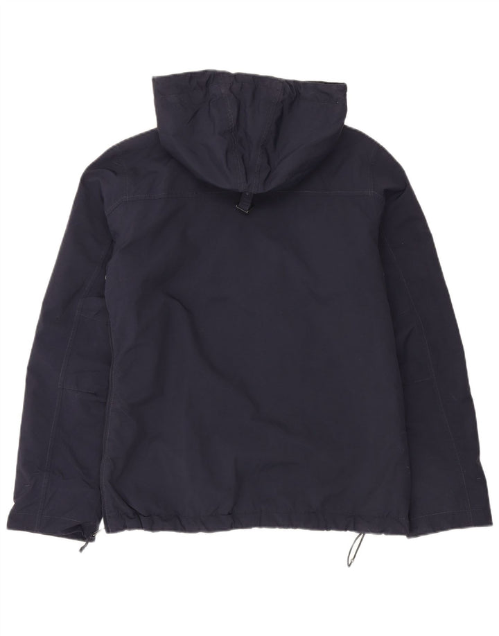 Napapijri Ανδρική κουκούλα γραφικό μπουφάν Anorak UK 40 Large Navy Blue Polyamide