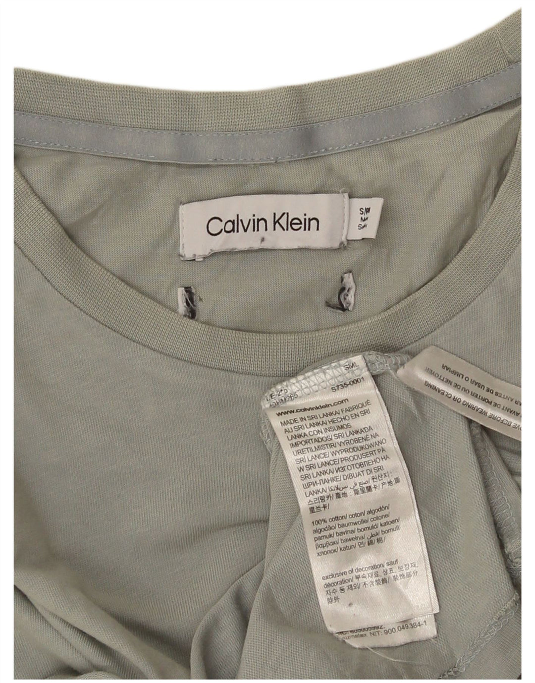 CALVIN KLEIN Ανδρικό T-Shirt Top Μικρό Γκρι βαμβακερό