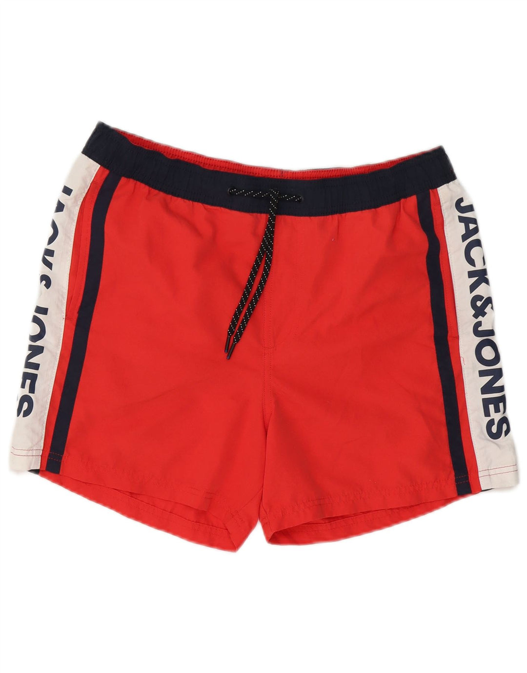 Ανδρικό γραφικό σορτς κολύμβησης Jack & Jones με μεσαίο κόκκινο χρώμα πολυεστέρα