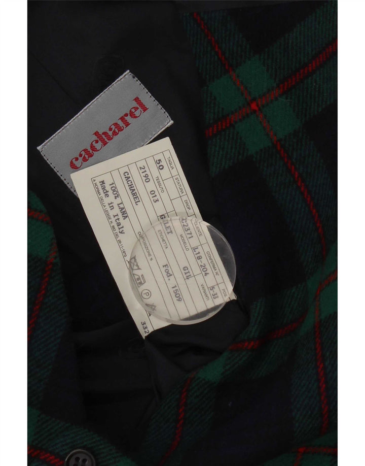 Ανδρικό γιλέκο Cacharel IT 50 Medium Navy Blue Check Wool