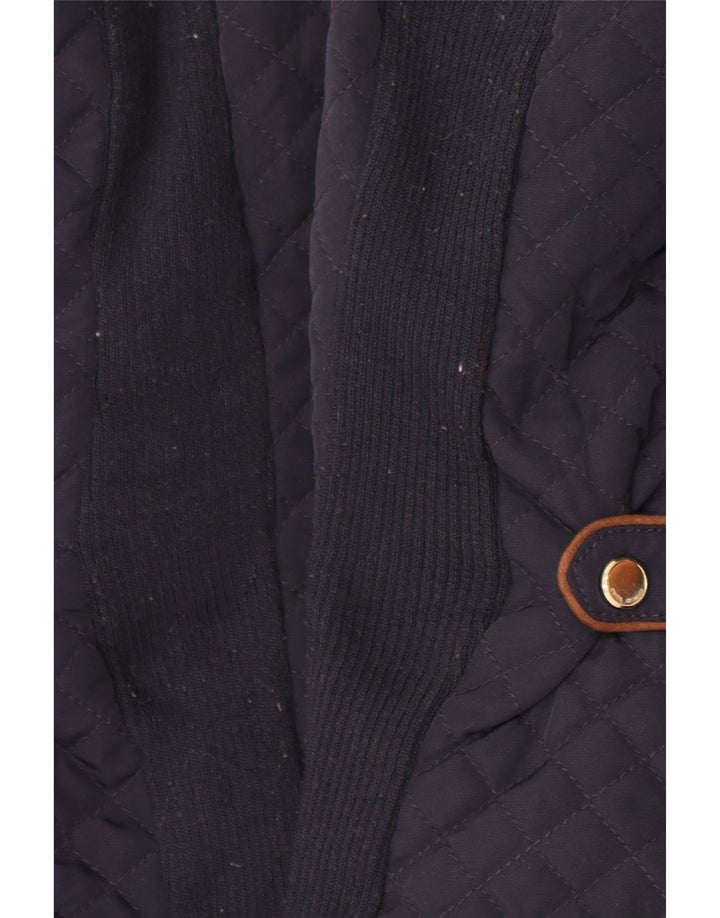 Zara Γυναικεία Καπιτονέ Gilet UK 16 Large Navy Blue