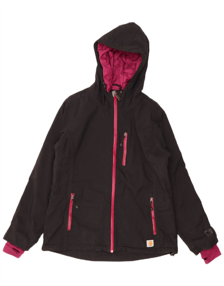 Carhartt Γυναικείο Μπουφάν με κουκούλα αντιανεμικό US 8/10 Μεσαίο μαύρο πολυεστέρα