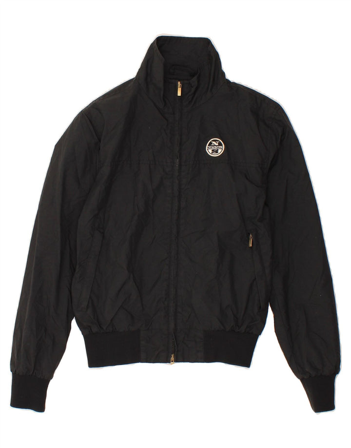 NORTH SAILS Mens Zip Bomber Jacket UK 34 XS Black Nylon Vintage North Sails and Second-Hand North Sails from Messina Hembry 