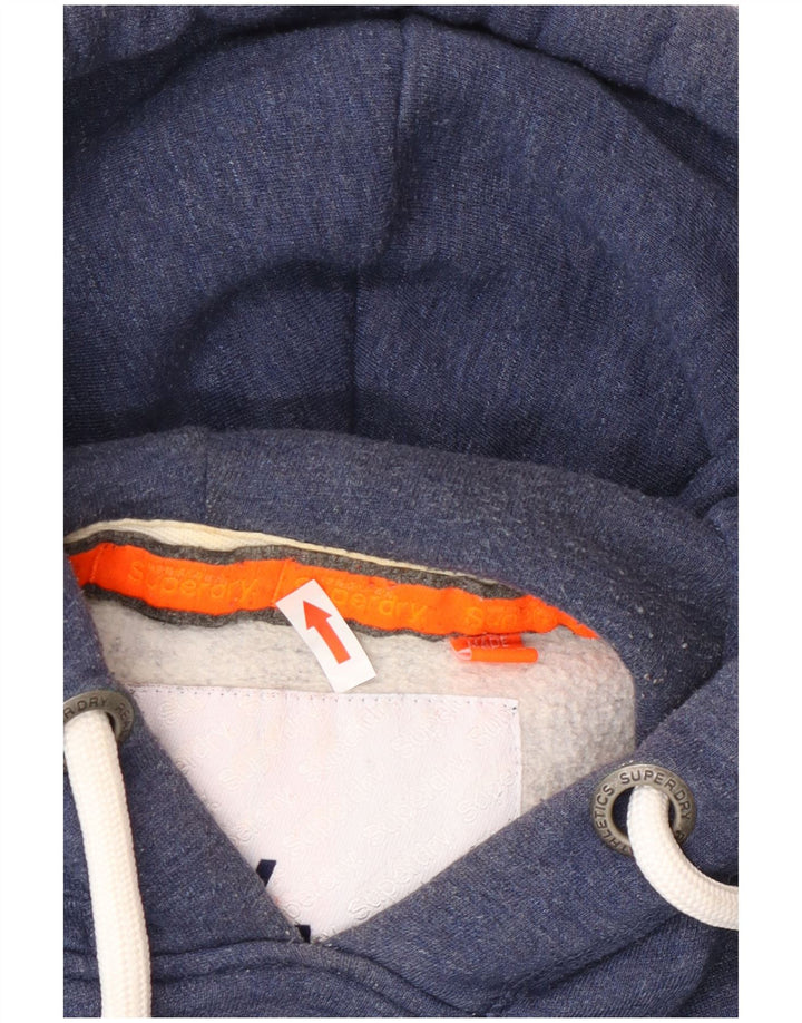 Superdry Ανδρικό κουκούλα με κανονική εφαρμογή, μικρό μπλε βαμβακερό