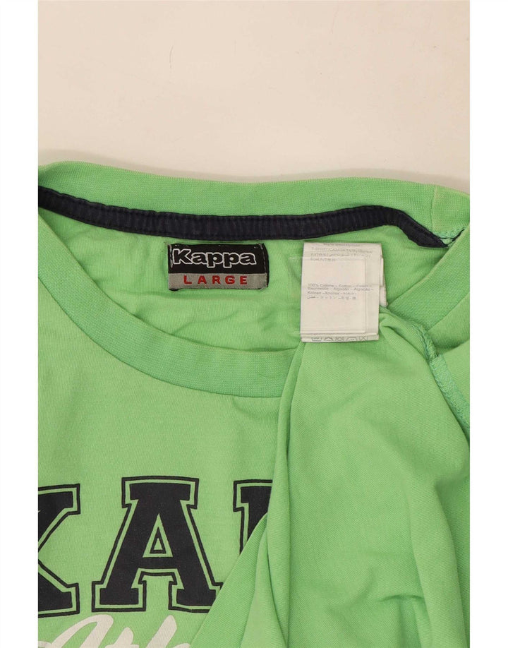Ανδρικό γραφικό T-Shirt Kappa Top μεγάλο πράσινο βαμβακερό