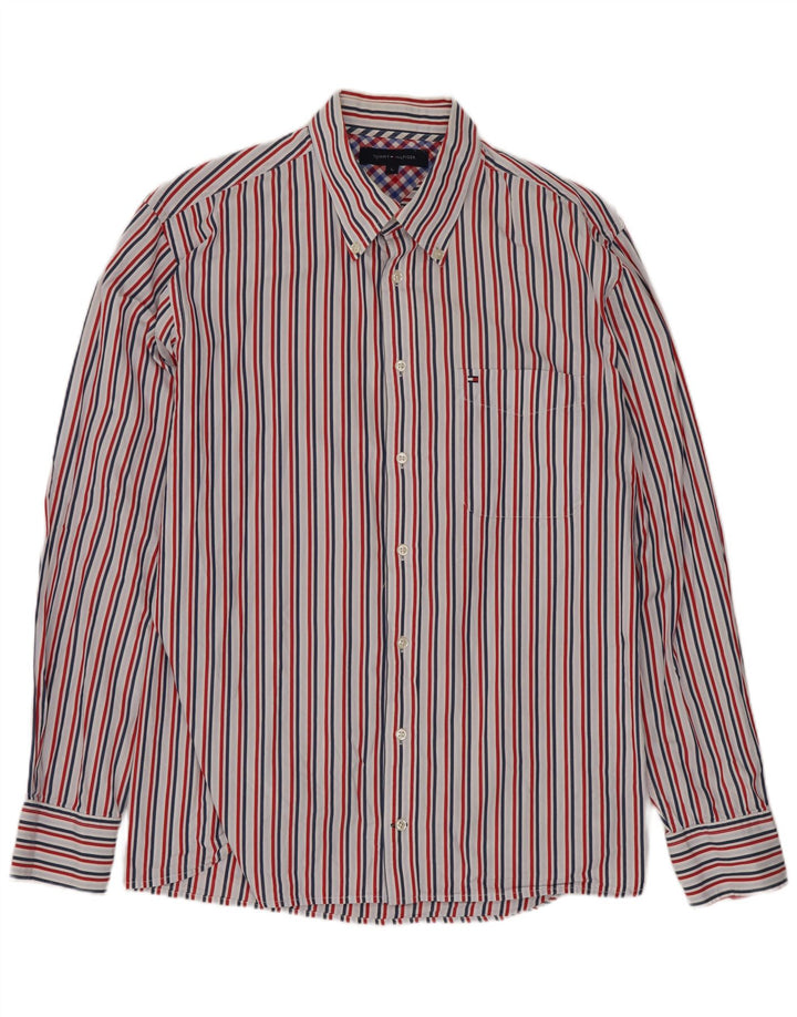 Ανδρικό πουκάμισο Tommy Hilfiger Μεγάλο πολύχρωμο βαμβακερό ριγέ