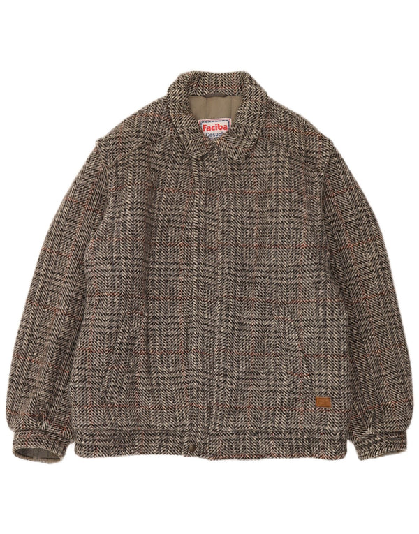 Faciba Ανδρικό μπουφάν Bomber IT 50 Large Grey Check Wool