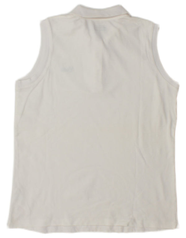 Lotto Womens Sleeveless Polo Shirt UK 20 2XL White Cotton