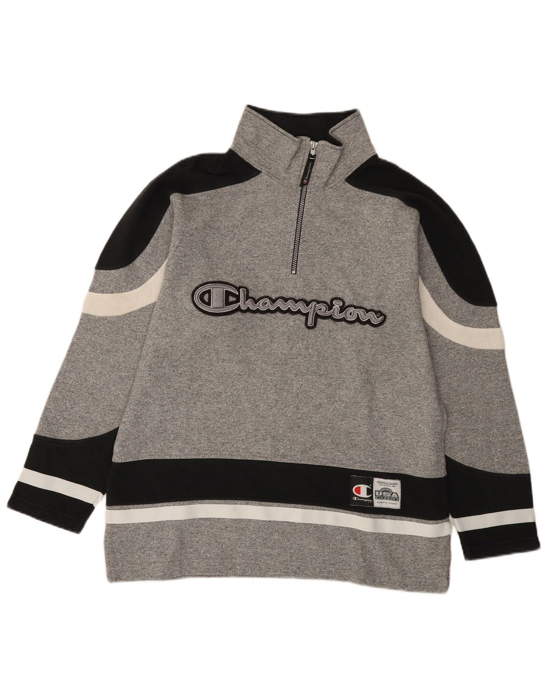 Ανδρικό γραφικό φούτερ με φερμουάρ Champion Jumper Μικρό Γκρι Colourblock