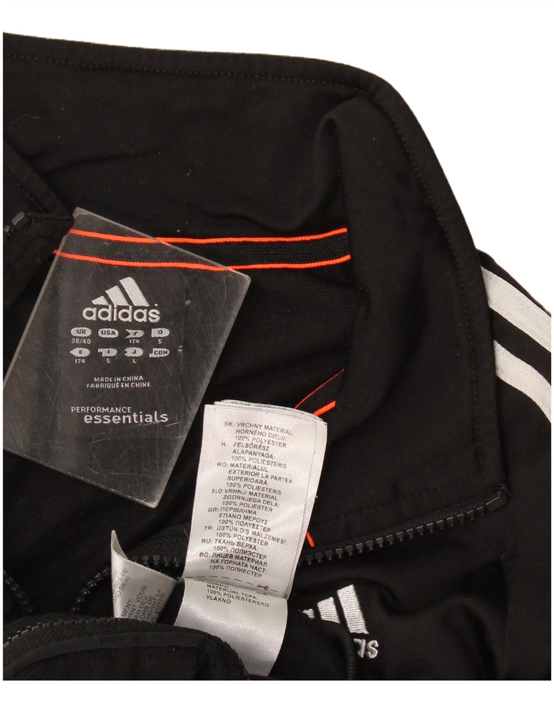 Ανδρική φόρμα Adidas Climalite Top Jacket UK 38/40 Medium Black Polyester