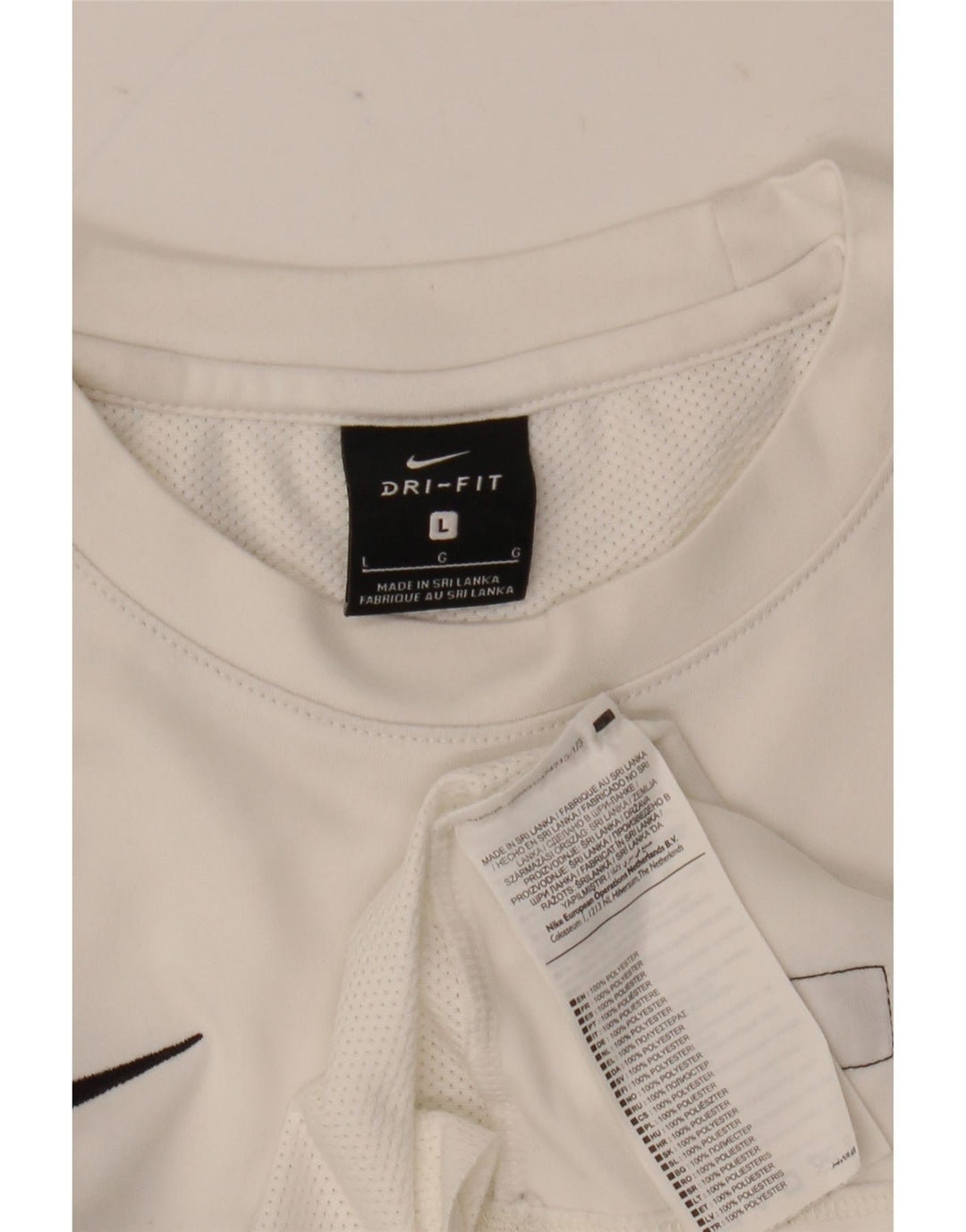 Ανδρικό T-shirt Nike Dri Fit Top Large White Colourblock Polyester