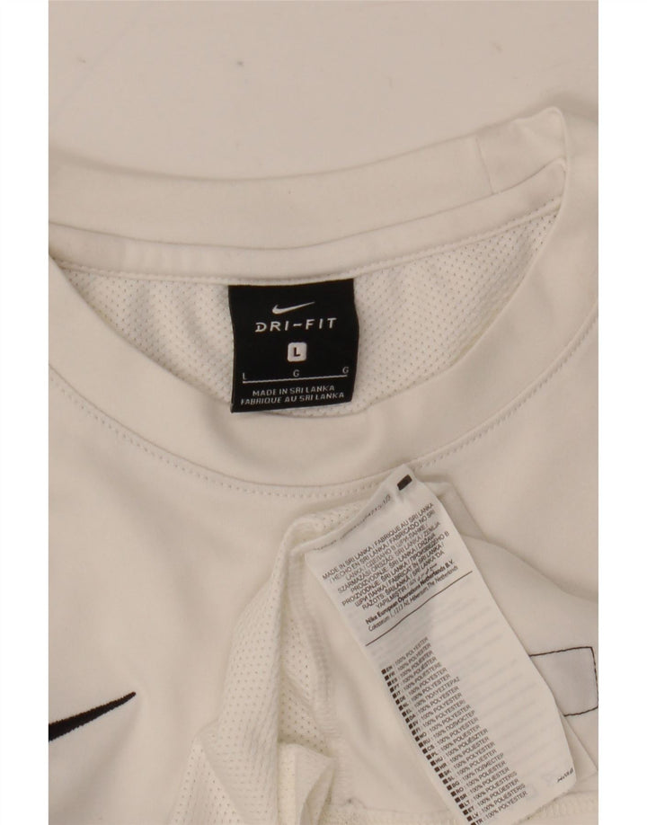 Ανδρικό T-shirt Nike Dri Fit Top Large White Colourblock Polyester