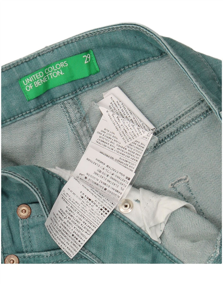 BENETTON Γυναικείο Skinny Jeans W29 L28 Τυρκουάζ Βαμβακερό