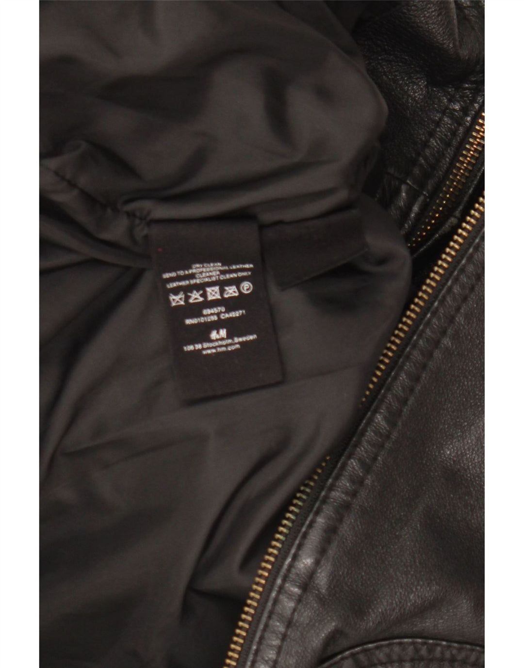 H&M Γυναικείο Crop Δερμάτινο Μπουφάν EU 38 Medium Black Leather