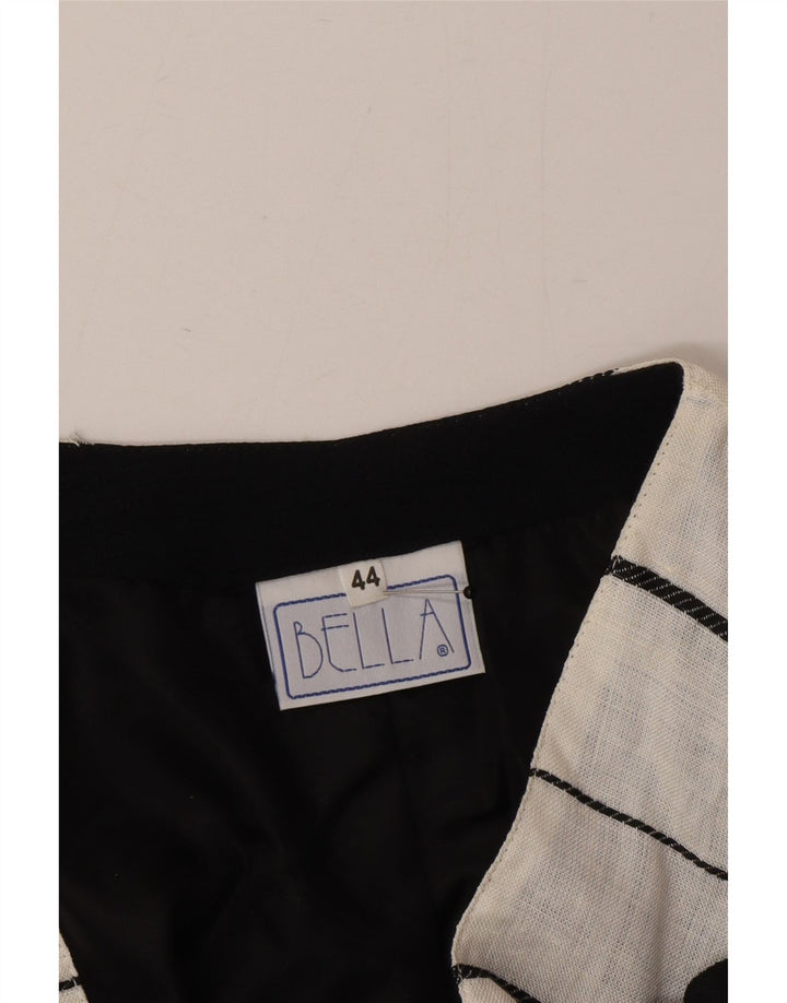 Vintage Γυναικείο Διπλό Μπουφάν Bolero IT 44 Μεσαίο Λευκό Ριγέ