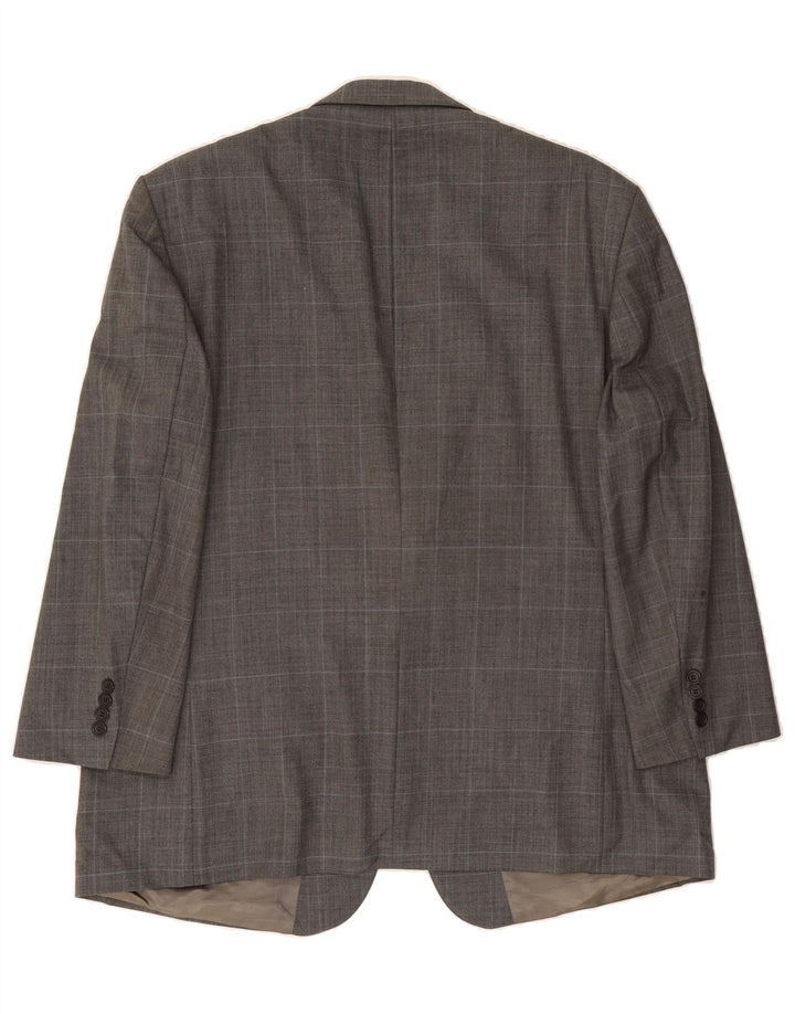 NAUTICA Mens 2 Button Blazer Jacket UK 46 3XL Grey Check Wool Vintage Nautica and Second-Hand Nautica from Messina Hembry 