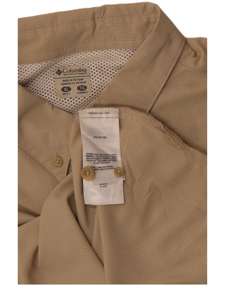Ανδρικό κοντομάνικο πουκάμισο Columbia XL Beige Polyester