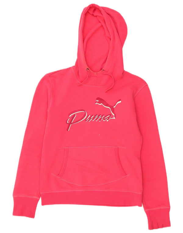 Puma Γυναικείο Γραφικό Hoodie Jumper UK 10 Small Pink Βαμβακερό