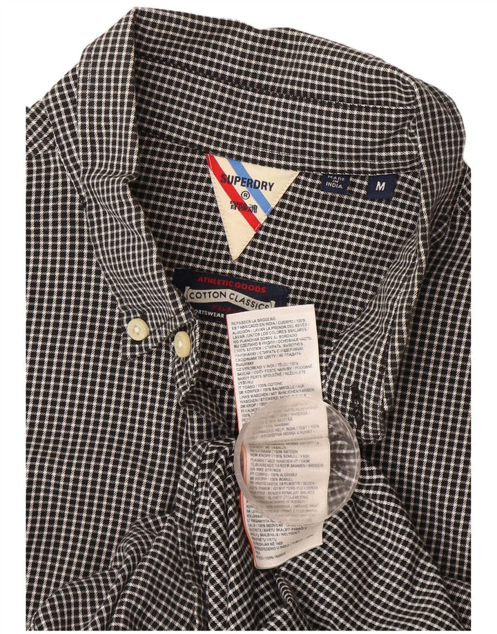 Ανδρικό πουκάμισο Superdry, μεσαίο μαύρο βαμβακερό Gingham