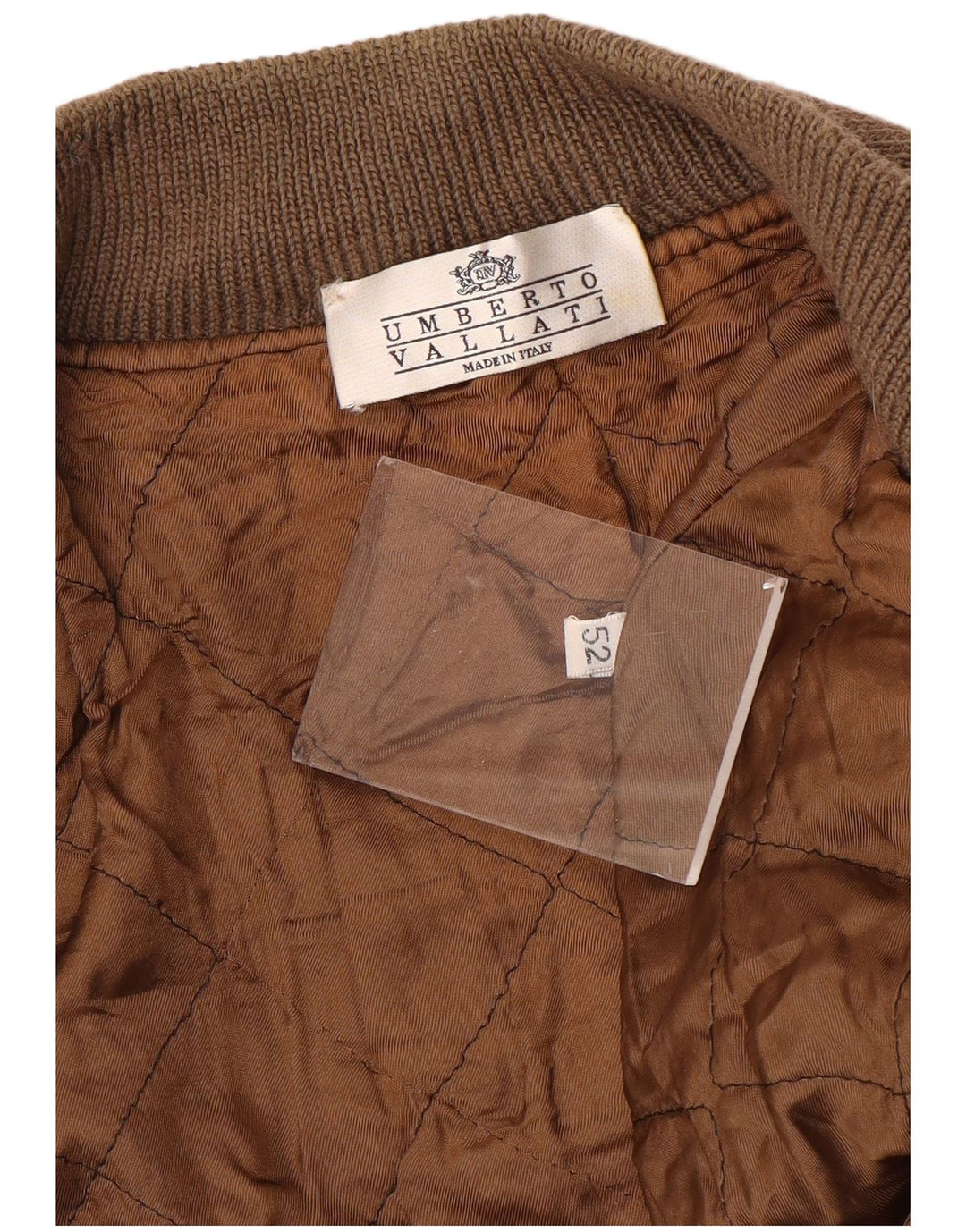 UMBERTO VALLATI Ανδρικό πλεκτό μπουφάν Bomber IT 52 XL καφέ γεωμετρικό