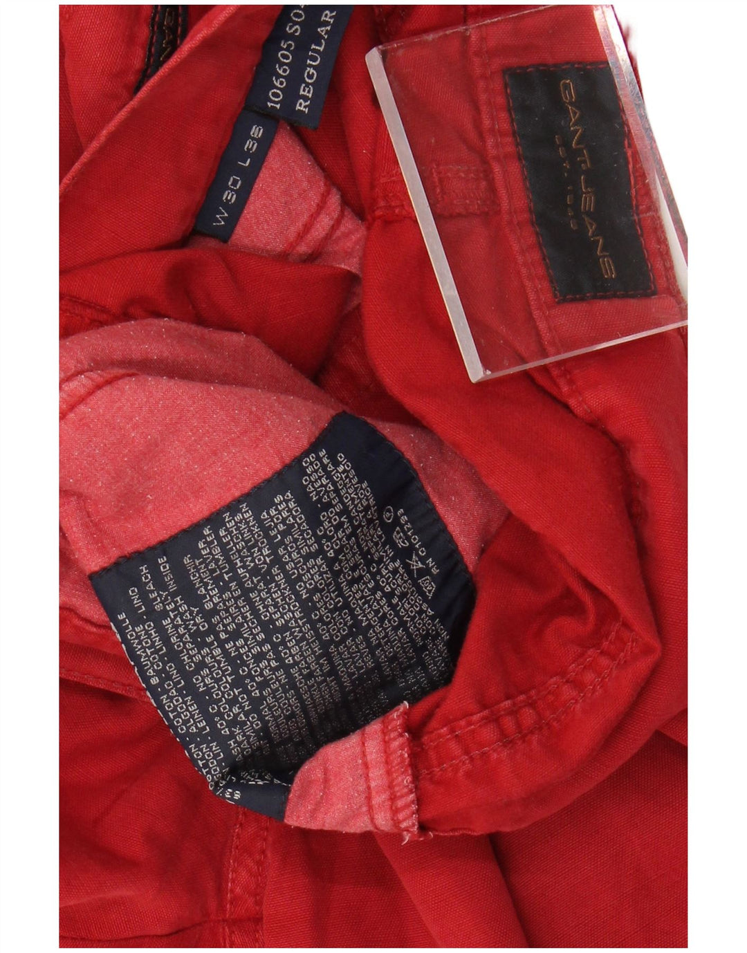 Ανδρικό καθημερινό παντελόνι GANT Regular Fit W30 L36 Κόκκινο βαμβακερό