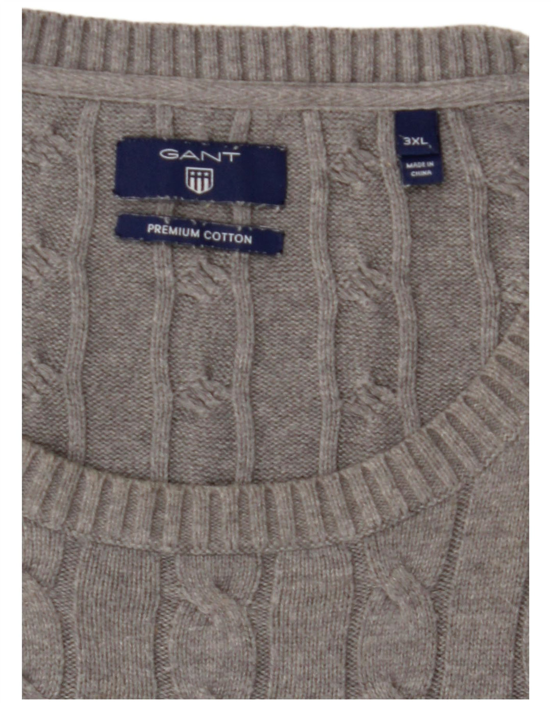 Ανδρικό πουλόβερ GANT Crew Neck Jumper 3XL Γκρι βαμβακερό