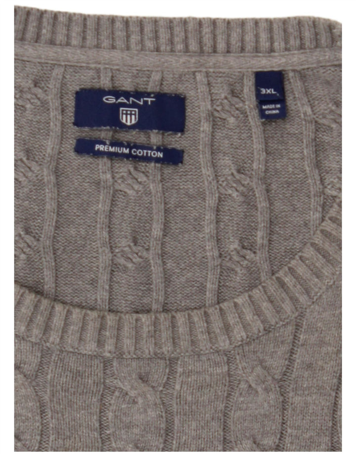 Ανδρικό πουλόβερ GANT Crew Neck Jumper 3XL Γκρι βαμβακερό