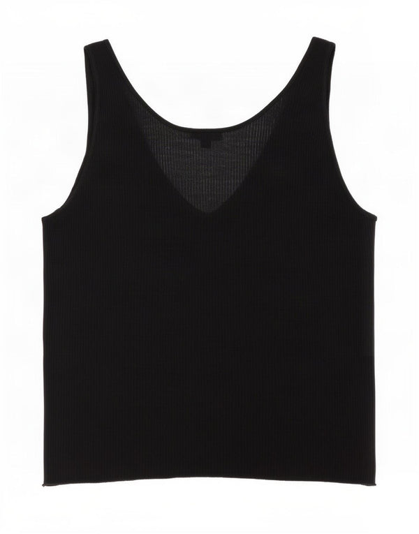 Massimo Dutti Womens See Through Vest Top UK 18 XL Black