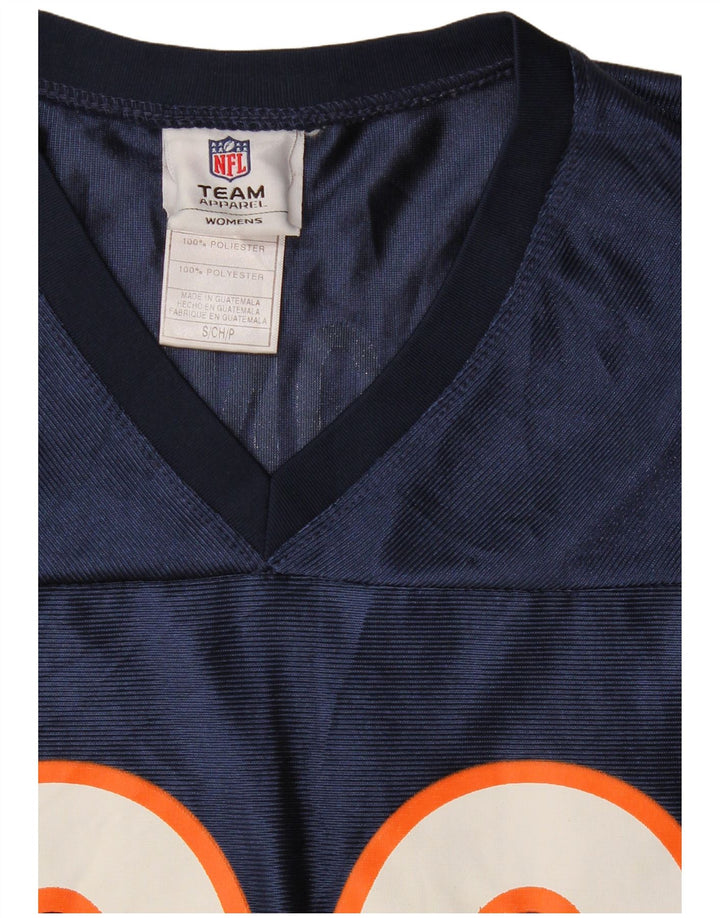 Γυναικείο μπλουζάκι NFL Broncos γραφικό κορυφαίο UK 10 Small Navy Blue Polyester
