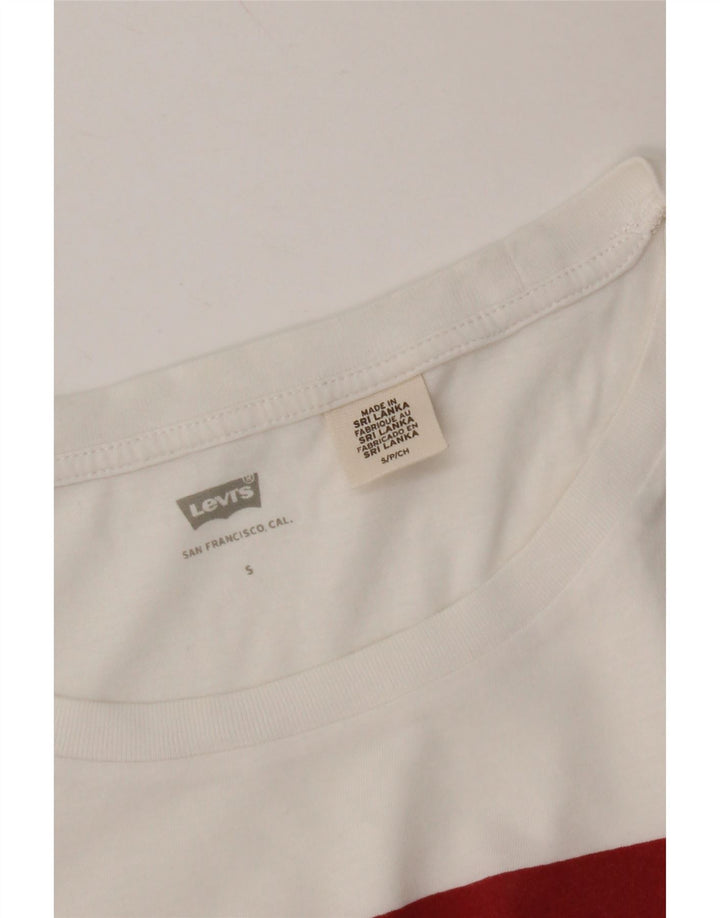 Γυναικείο γραφικό T-Shirt LEVI'S Top UK 10 Small White