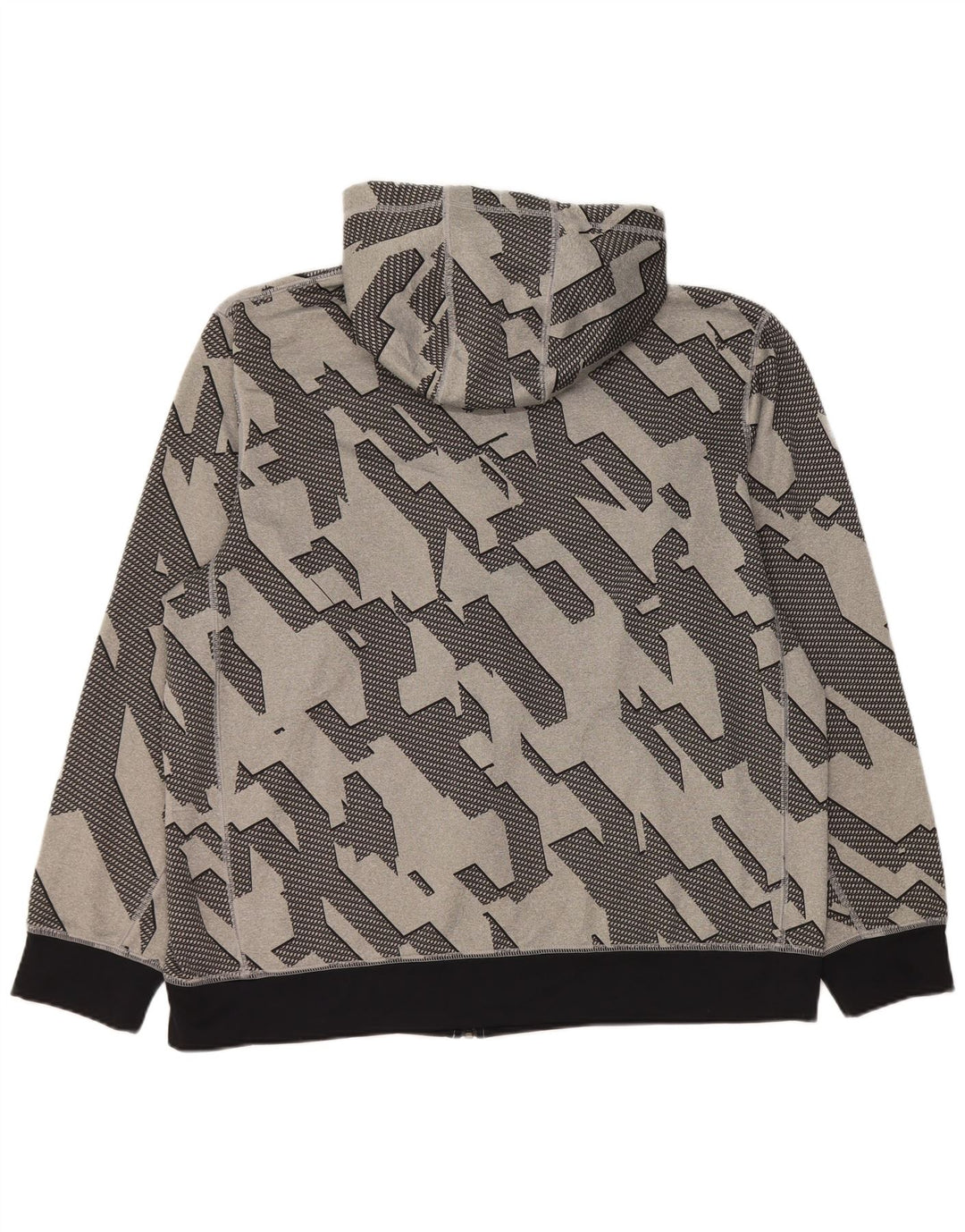 Ανδρικό πουλόβερ με κουκούλα με φερμουάρ Nike Dri Fit XL Γκρι γεωμετρικός πολυεστέρας