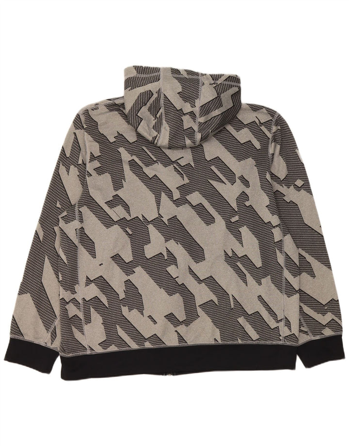 Ανδρικό πουλόβερ με κουκούλα με φερμουάρ Nike Dri Fit XL Γκρι γεωμετρικός πολυεστέρας
