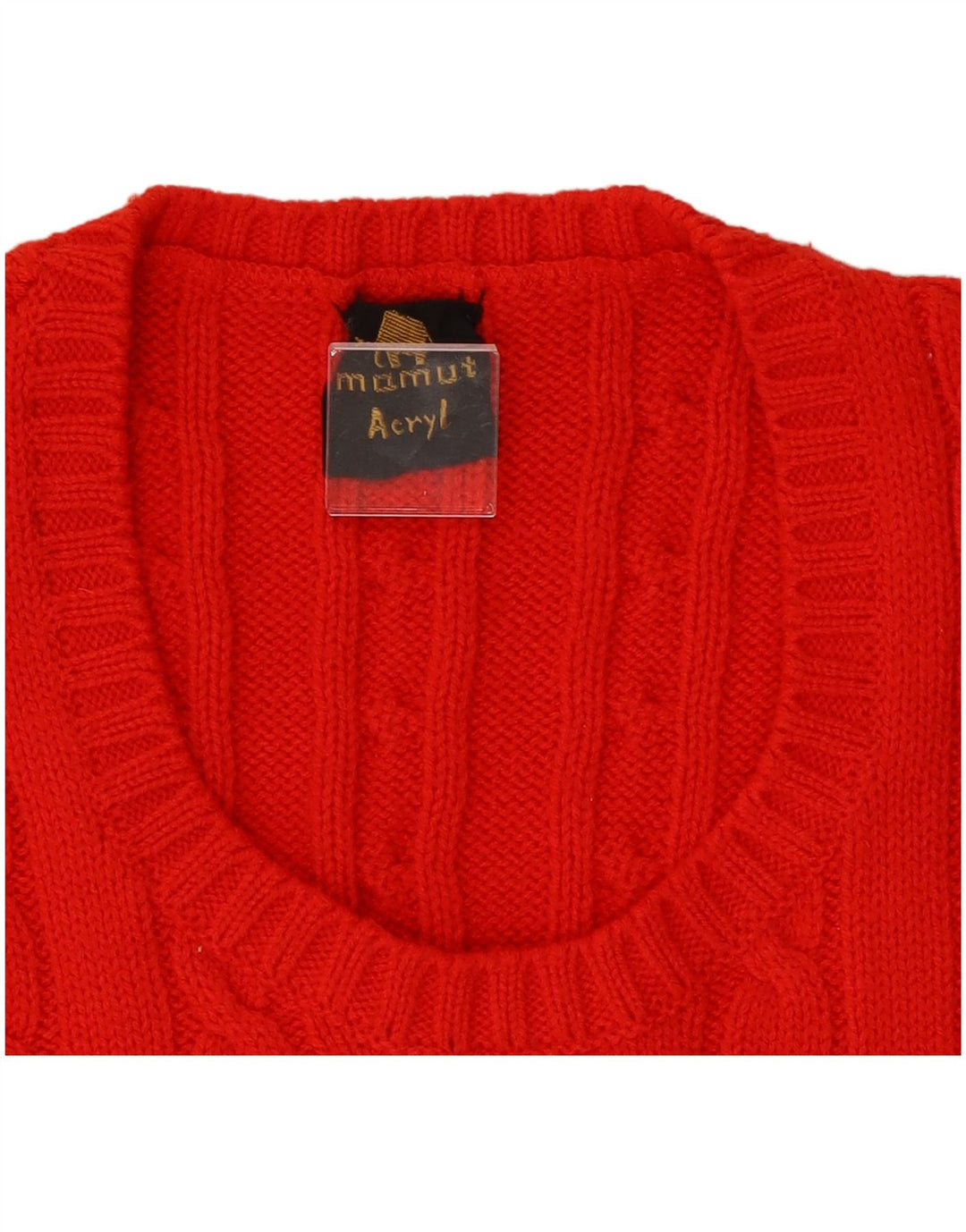 VINTAGE Γυναικείο Crop Vest Tank Top UK 8 Small Red Polyacrylic