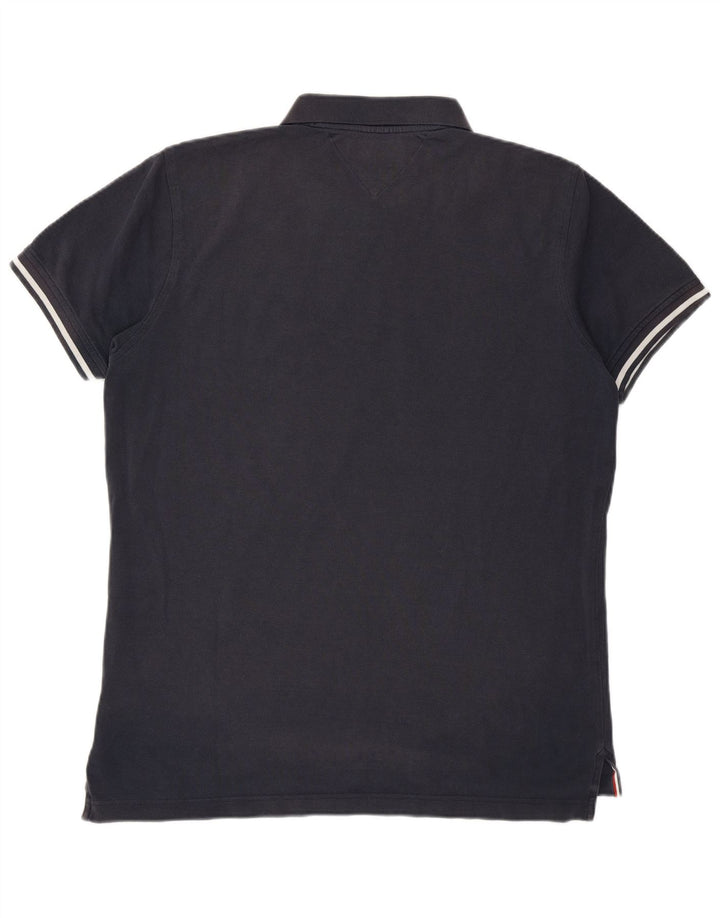 Tommy Hilfiger Ανδρικό πουκάμισο Polo με κανονική εφαρμογή, μεσαίο μπλε ναυτικό