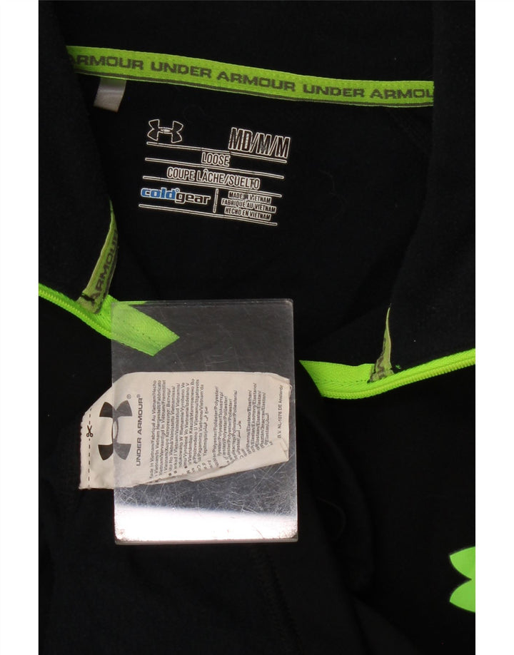 Ανδρική φόρμα αθλητικής φόρμας UNDER ARMOR Cold Gear με φερμουάρ πουλόβερ στο επάνω μέρος Μεσαίο μαύρο