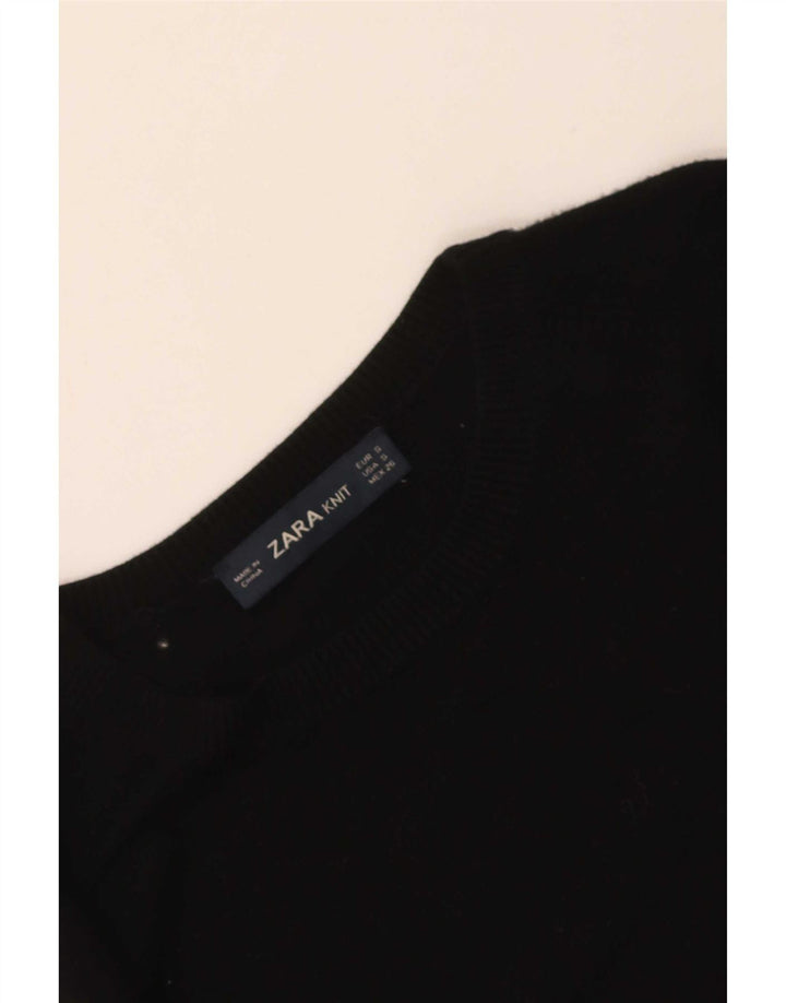 Zara Γυναικείο πουλόβερ με λαιμόκοψη UK 8 Small Black