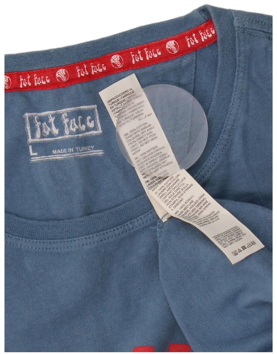 Ανδρικό γραφικό T-Shirt Fat Face Top μεγάλο μπλε βαμβακερό