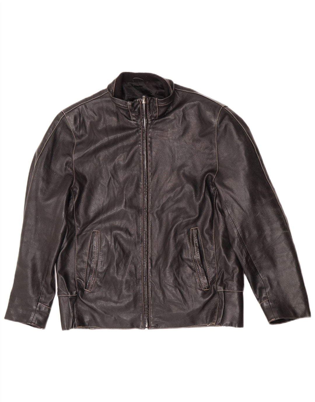 Vintage Ανδρικό Δερμάτινο Μπουφάν IT 50 Large Black Biker