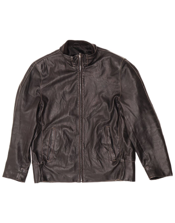 Vintage Ανδρικό Δερμάτινο Μπουφάν IT 50 Large Black Biker