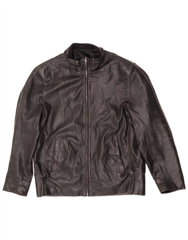Vintage Ανδρικό Δερμάτινο Μπουφάν IT 50 Large Black Biker