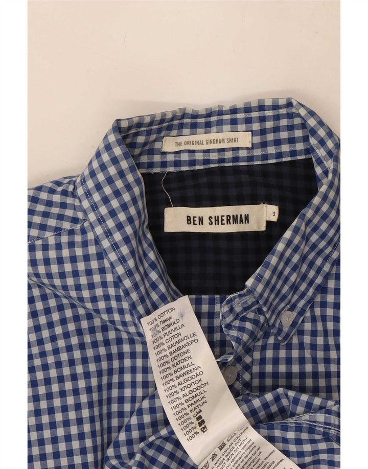 Ανδρικό πουκάμισο Ben Sherman Μικρό μπλε βαμβακερό Gingham