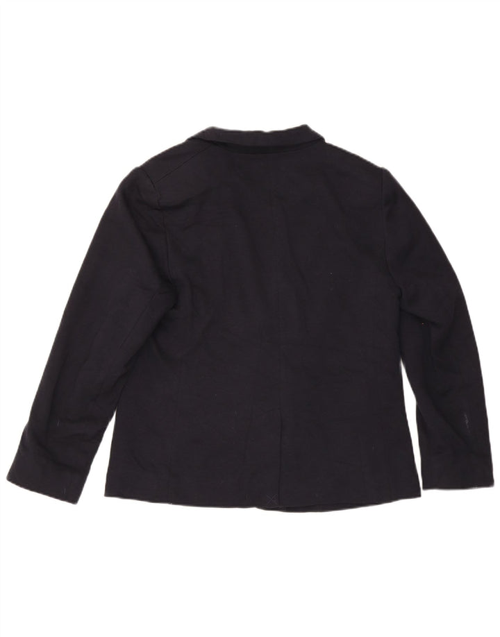 John Lewis Γυναικείο μπουφάν σακάκι 1 κουμπιού UK 14 Medium Navy Blue Polyester