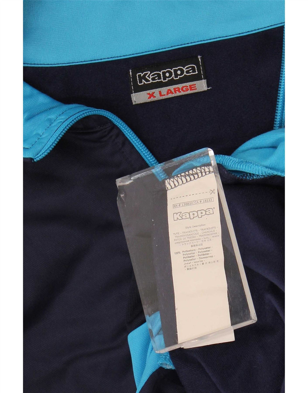 Γυναικεία αθλητική φόρμα Kappa Top Jacket UK 18 XL Navy Blue Colorblock Polyester