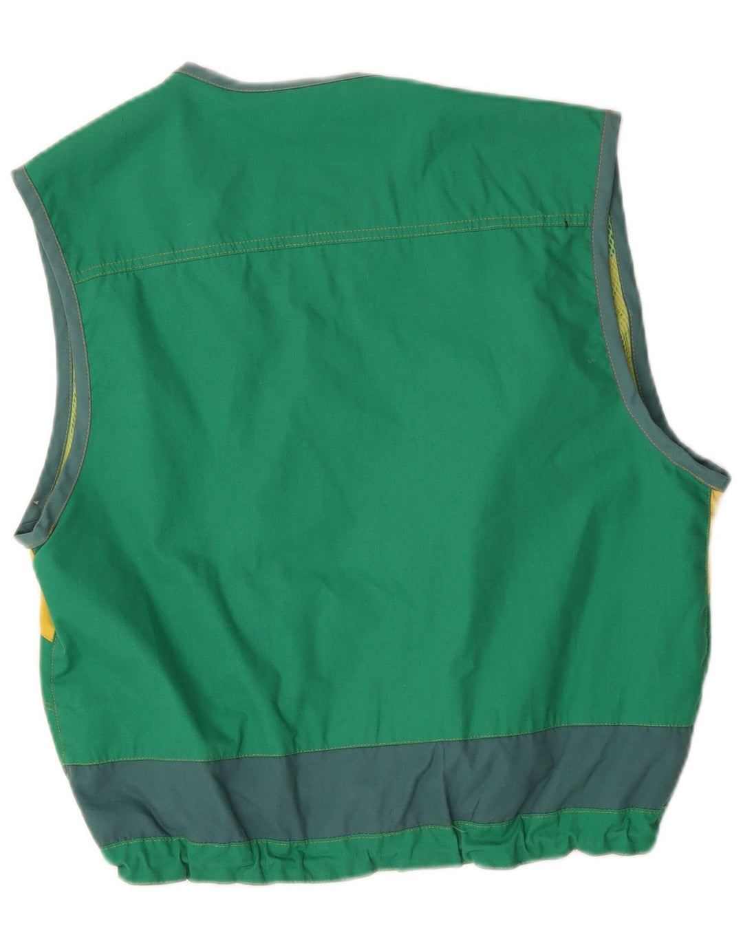 Master Mens Gilet UK 40 Large Green Colourblock Βαμβακερό